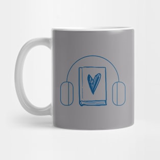 Book and Headphone (Blue)- Full Line Mug